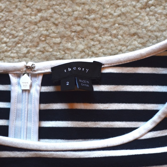 Theory Panama Bimini Striped Peplum Top - Picture 4 of 6